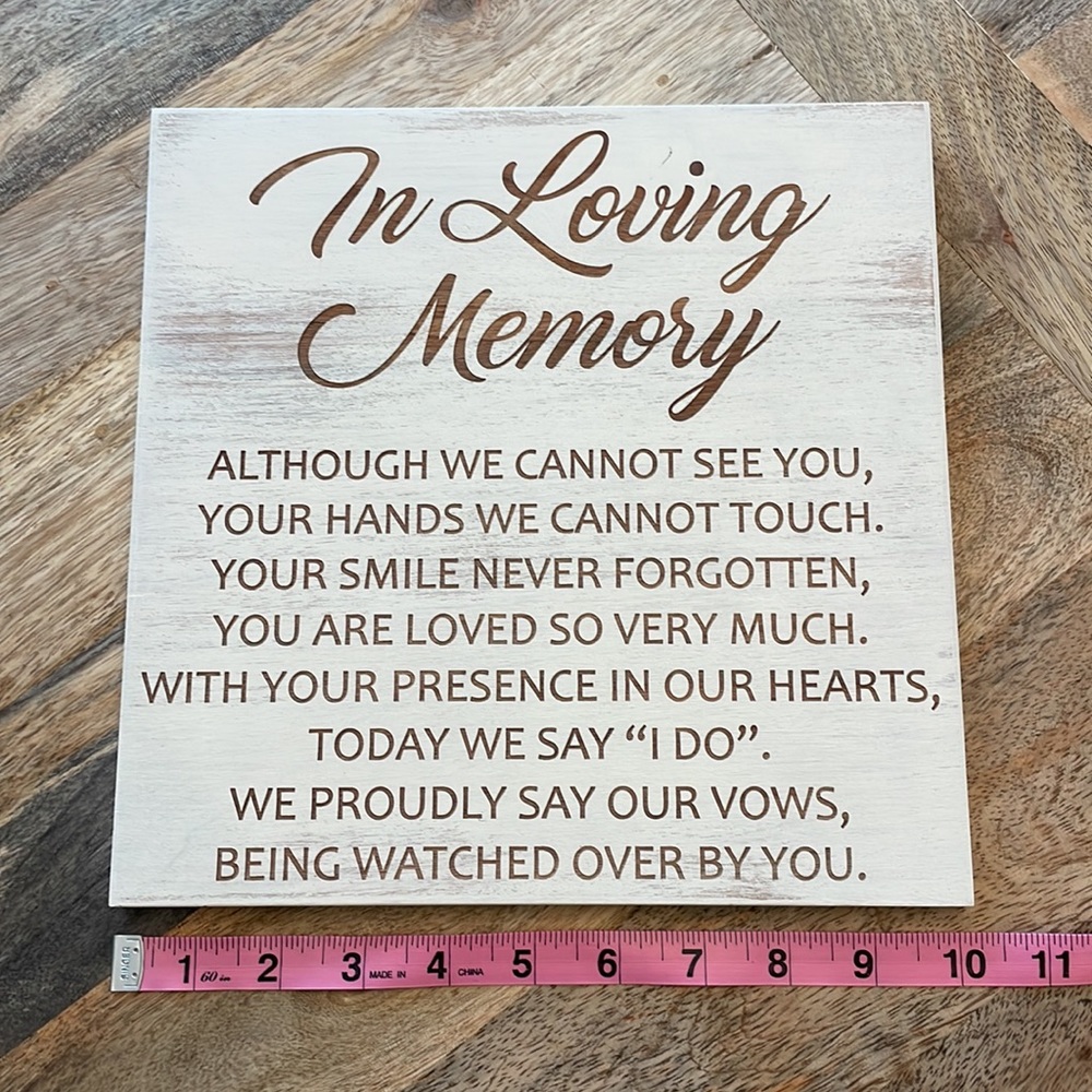 In Loving Memory Sign NWT - Picture 4 of 11